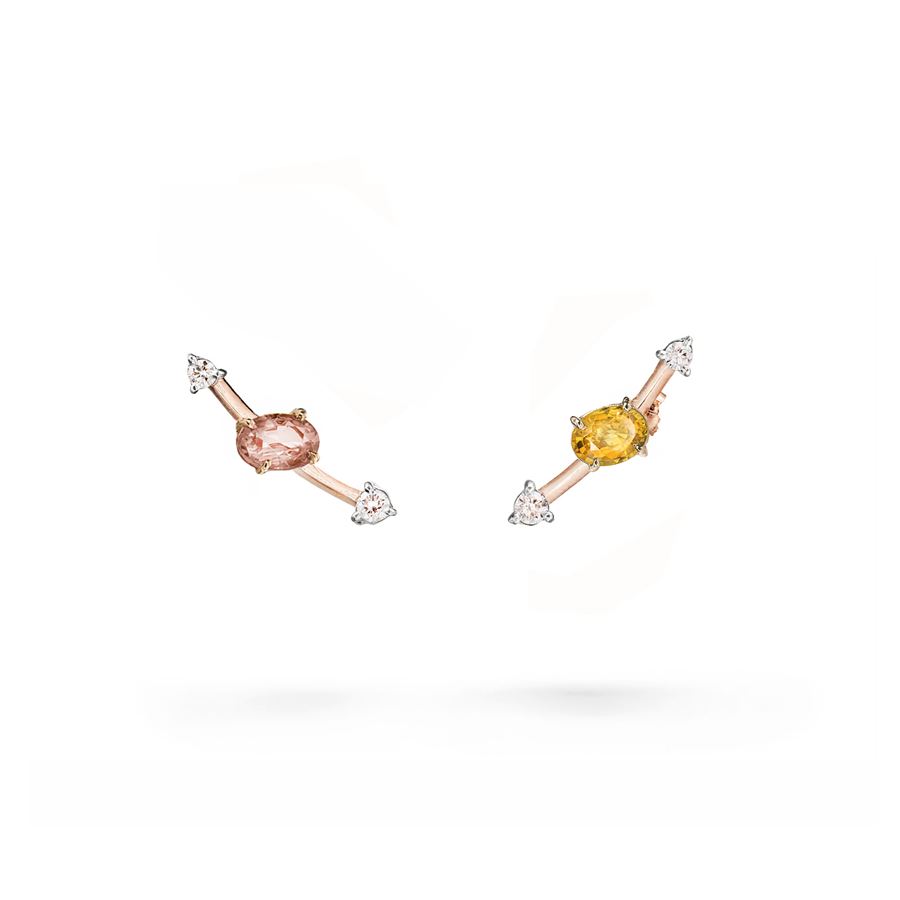 Rose gold 'Lance' earrings with tourmalines BALANCE | OR LANCIA CORrg TORM AU9R CT 0,10